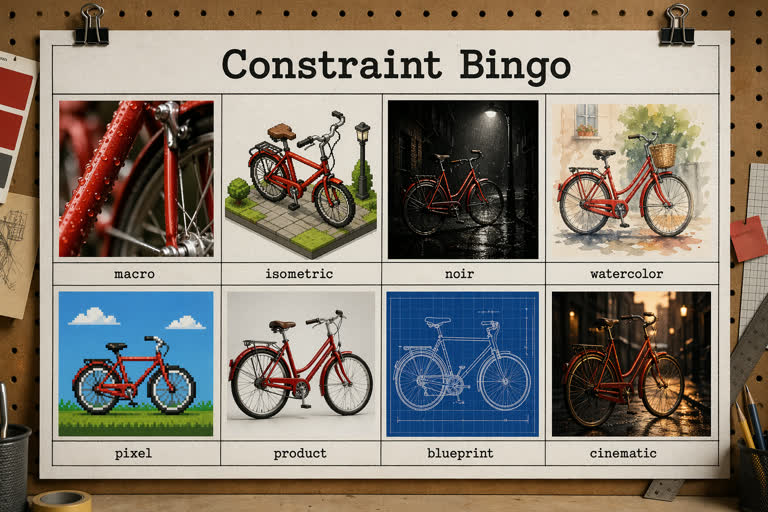 Use case: productivity-visual。主题：游戏化设计、写实图像、生产力视觉、提示词玩法、字体与排版。