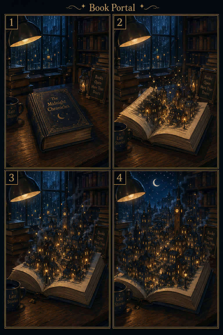 Use case: illustration-story / derived play mechanic: poster-to-mini-comic。主题：游戏化设计、插画故事、光线与天气、故事叙事、字体与排版、世界观设定。