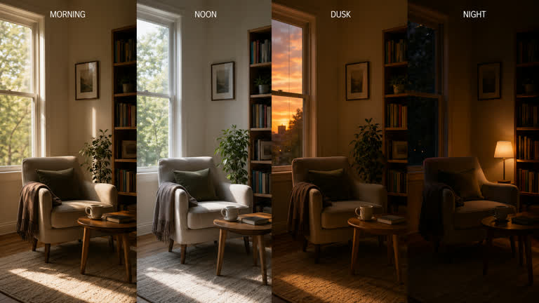 Use case: photorealistic-natural。主题：空间与室内、光线与天气、写实图像、自然写实、世界观设定。