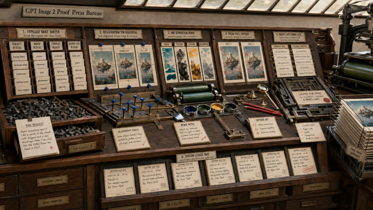 Use Case Bureau: Proof Press Workflows. GPT Image 2 example.