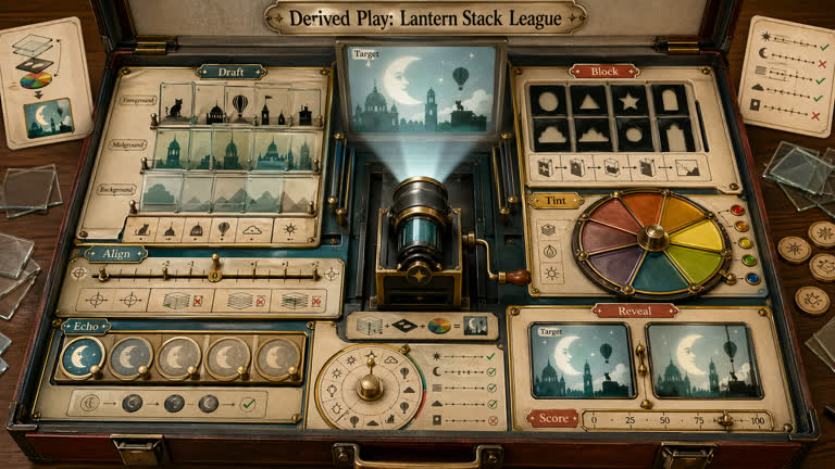 Derived Play: Lantern Stack League。GPT Image 2 示例。