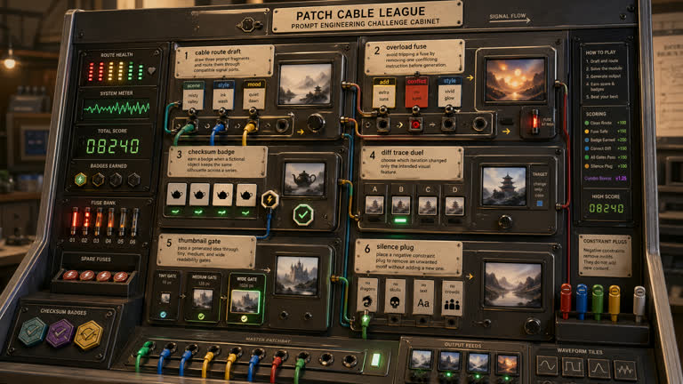Derived Play: Patch Cable League. GPT Image 2 example.