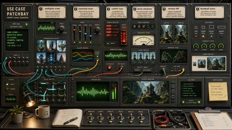 Use Case Patchbay: Prompt Signal Debugging. GPT Image 2 example.