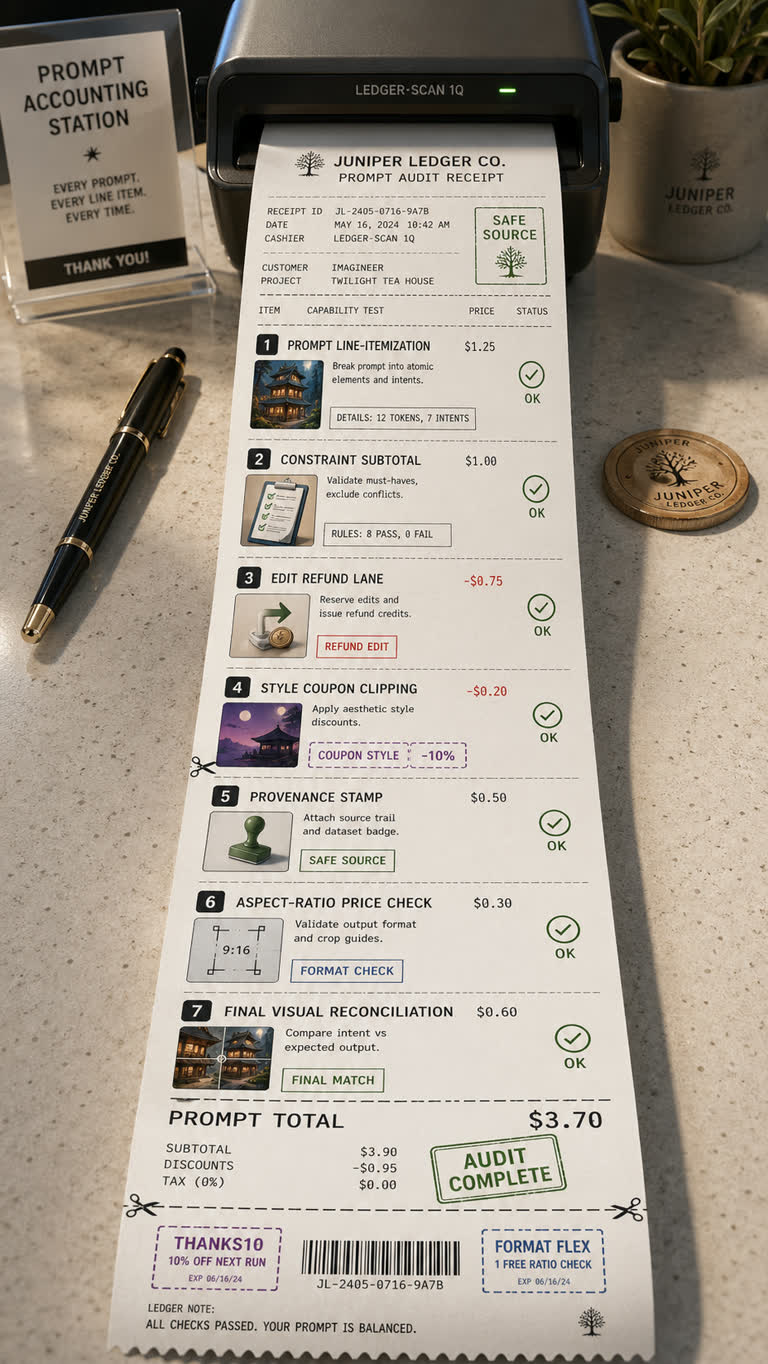 Use Case Receipt: Prompt Accounting. GPT Image 2 example.