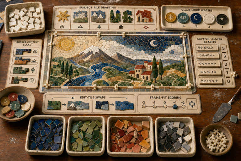 Derived Play: Grout Route Mosaic League. GPT Image 2 example.