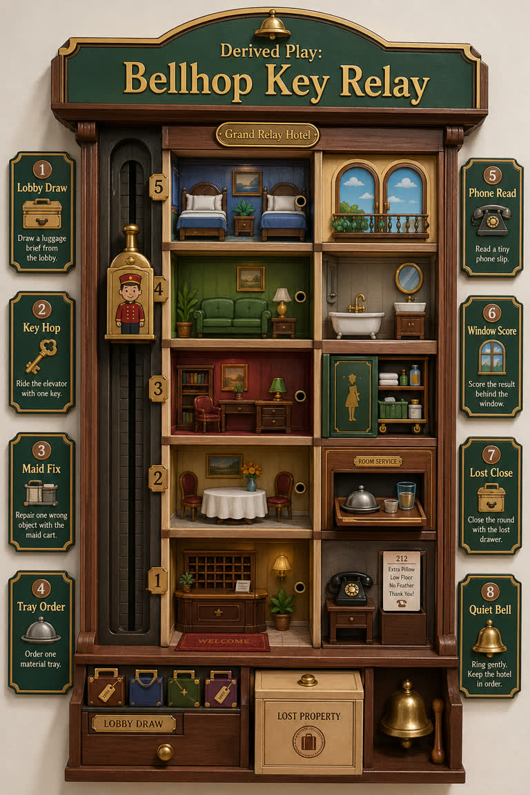 Derived Play: Bellhop Key Relay. GPT Image 2 example.