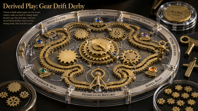 Derived Play: Gear Drift Derby. GPT Image 2 example.