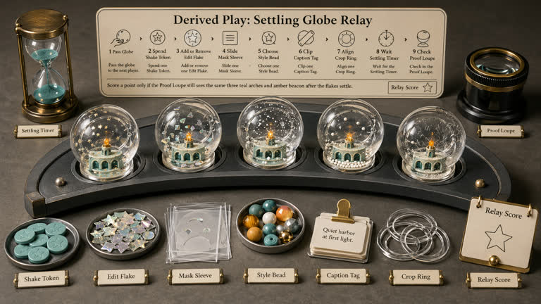 Derived Play: Settling Globe Relay. GPT Image 2 example.
