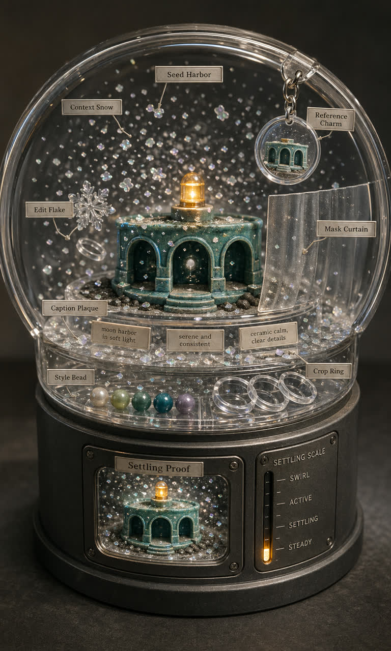 Use Case Snowglobe: Prompt Settling Chamber. GPT Image 2 example.