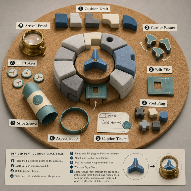Derived Play: Cushion Stack Trial. GPT Image 2 example.