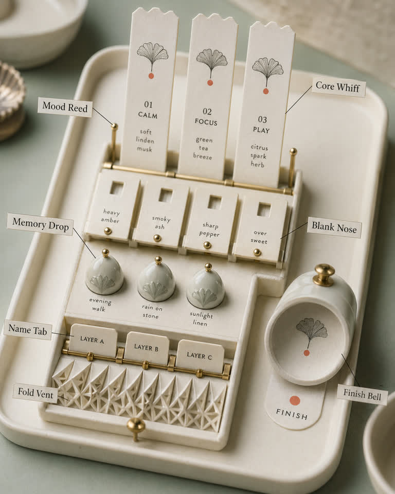 Use Case Scent Lab: Prompt Blotter Organ. GPT Image 2 example.