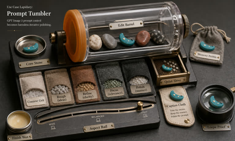 Use Case Lapidary: Prompt Tumbler。GPT Image 2 示例。
