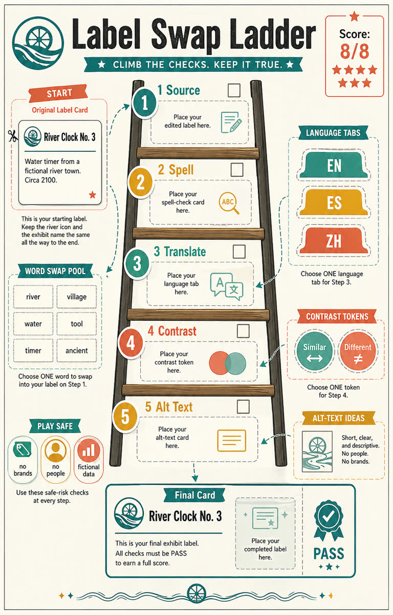 Derived Play: Label Swap Ladder. GPT Image 2 example.