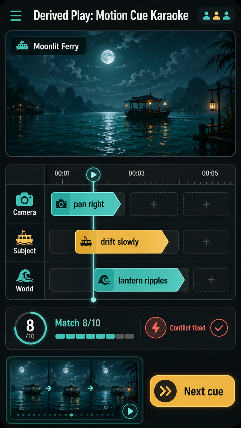 Derived Play: Motion Cue Karaoke. GPT Image 2 example.