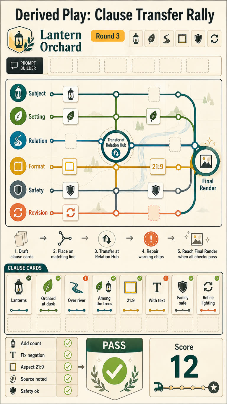 Derived Play: Clause Transfer Rally. GPT Image 2 example.