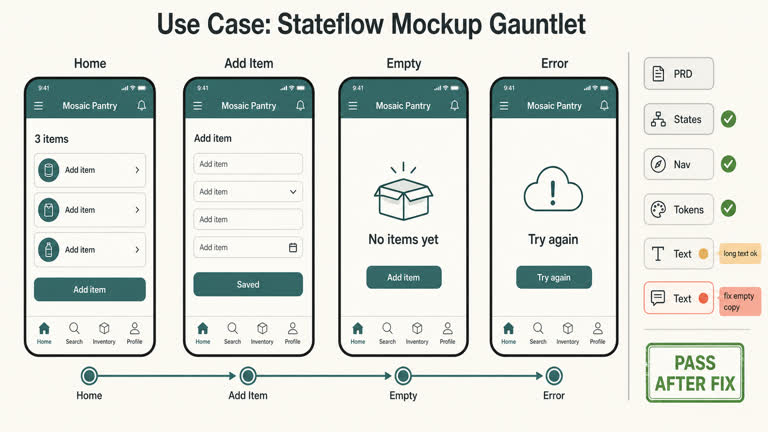 Use Case: Stateflow Mockup Gauntlet。GPT Image 2 示例。