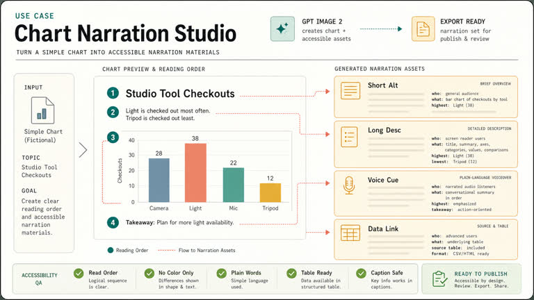 Use Case: Chart Narration Studio。GPT Image 2 示例。