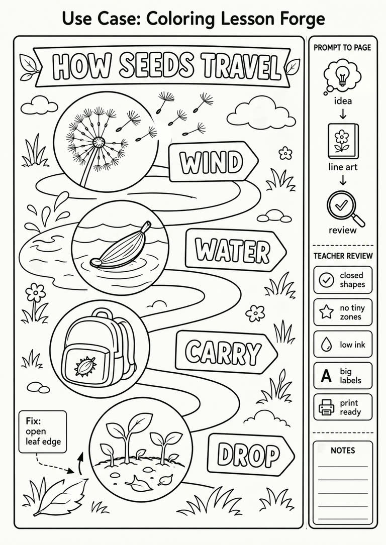 Use Case: Coloring Lesson Forge. GPT Image 2 example.