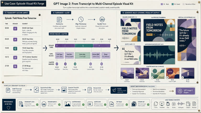 Use Case: Episode Visual Kit Forge。GPT Image 2 示例。