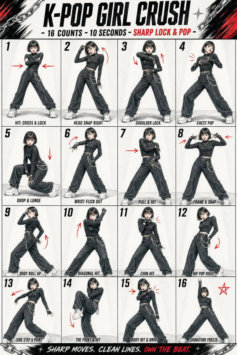 Use Case: K-Pop Choreography Sheet. GPT Image 2 example.